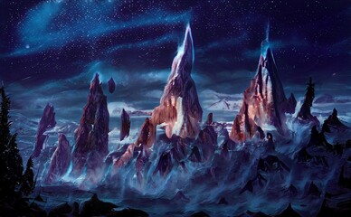 Backgrounds 3D illustration Alien planet Sci-fi Game © Aleksander