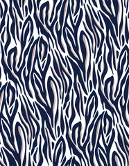 Deurstickers Nachtblauw Naadloos zebrapatroon, dierenprint.