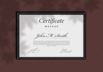 Front View of Certificate Mockup