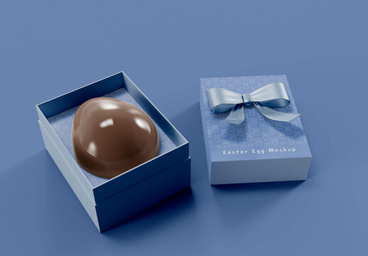 Easter Chocolate Egg in Box Mockup