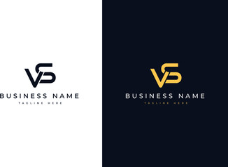Minimal and Modern initial letter VS logo design for Brand identity