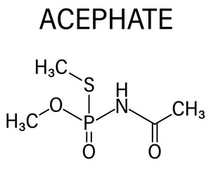 Acephate insecticide molecule. Skeletal formula.