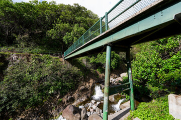 Pedestrian bridge in the Iao Valley in the west of Maui island in Hawaii, United States