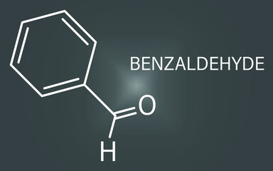 Benzaldehyde bitter almond odor molecule. Skeletal formula.