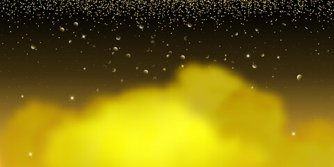 Abstract background with shinihg  glitter. Vector illustration with magic golden dust. - 496199937