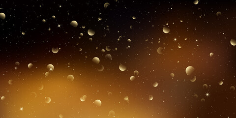 Shine abstract background with golden glitter and light. Vector illustration. - 496199940