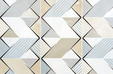 Ceramic tiles with a geometric pattern. Tile background for design and decoration.
