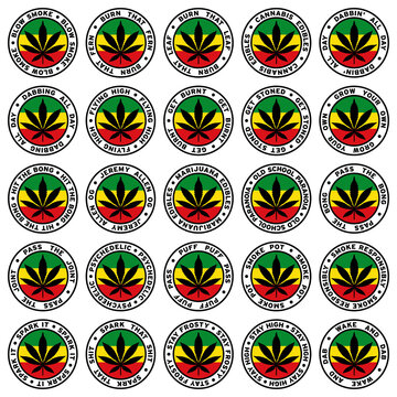 Round Rasta Marijuana Flag Clipart Set 2 (2 of 2)