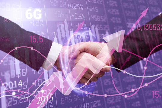 Business, Technology, Internet and network concept. Financial Graph. Stock Market chart. Forex Investment: 6G - Powered by Adobe