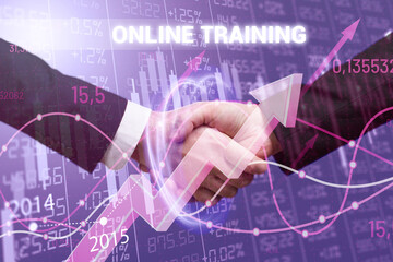 Business, Technology, Internet and network concept. Financial Graph. Stock Market chart. Forex Investment: Online training