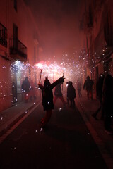 correfoc festivities in a town