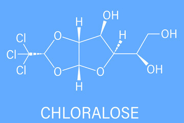 Chloralose rodenticide molecule. Skeletal formula.