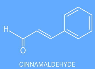 Cinnamaldehyde (cinnamic aldehyde) cinnamon flavor molecule. Skeletal formula.