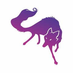 Purple wolf vector icon illustration
