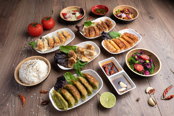 Beautiful and colored and tasted asian food