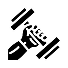 exercise with dumbbell glyph icon vector. exercise with dumbbell sign. isolated contour symbol black illustration