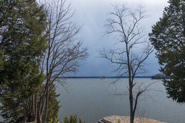 Storm clouds over a lake
