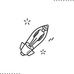 Retrofuturism concept of space travelling in a personal spaceship