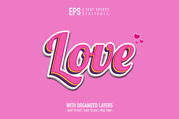 love text effect in 3d