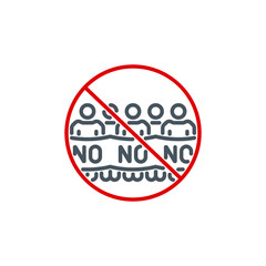 crowd of protesting activists at demonstrate single line icon isolated on white. Perfect outline symbol strike of group people against the war. rebels and insurgents element with editable Stroke line