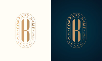 Abstract Premium luxury corporate identity letter K logo design