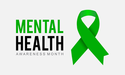 Mental Health Awareness Month. Health awareness concept vector template for banner, poster, card and background design.