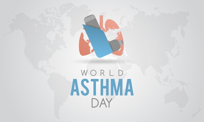 World Asthma Day. Annual health prevention day concept for banner, poster, card and background design.