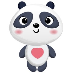 Cute panda cartoon Vector illustration. Chinese bear icons. Cartoon panda.