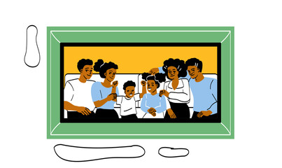 Family photo portrait in frame concept