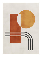 Abstract art,  watercolor geometric background. Design for poster, wall decoration, cover, EPS10 vector template