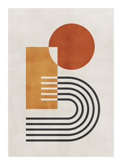 Abstract art,  watercolor geometric background. Design for poster, wall decoration, cover, EPS10 vector template