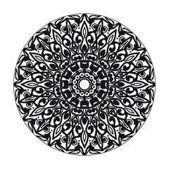 Circular pattern in the form of mandala with flower for henna mandala tattoo decoration