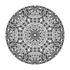 Circular pattern in the form of mandala with flower for henna mandala tattoo decoration