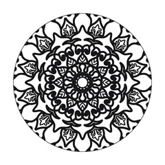 Circular pattern in the form of mandala with flower for henna mandala tattoo decoration