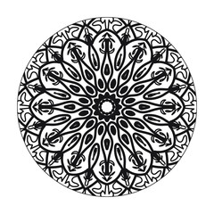 Circular pattern in the form of mandala with flower for henna mandala tattoo decoration