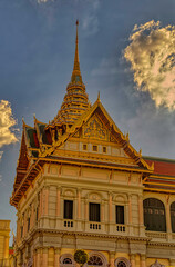 Fototapeta premium Golden coated template structures in Bangkok, Thailand.