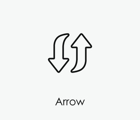 Arrow vector icon. Editable stroke. Symbol in Line Art Style for Design, Presentation, Website or Apps Elements, Logo. Pixel vector graphics - Vector