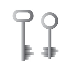 Set of keys. Vintage metal key. Vector illustration.