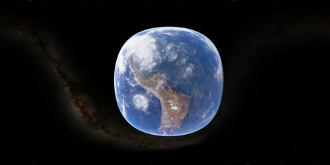 360 degree environment map of an orbital view of the earth in a height of 1000 km above Lake Titicaca.