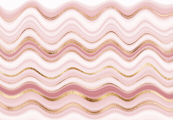 Abstract wave background texture design with gold stripes.