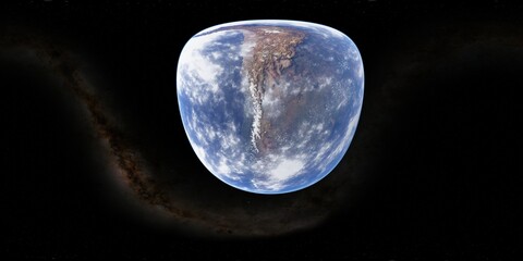 360 degree environment map of an orbital view of the earth in a height of 1000 km above the Andes.