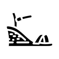 sandals foot wear glyph icon vector. sandals foot wear sign. isolated contour symbol black illustration
