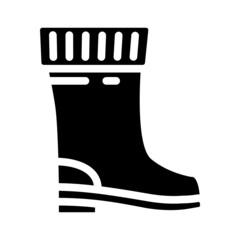 rubber boots glyph icon vector. rubber boots sign. isolated contour symbol black illustration