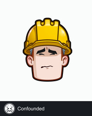 Construction Worker - Expressions - Concerned - Confounded