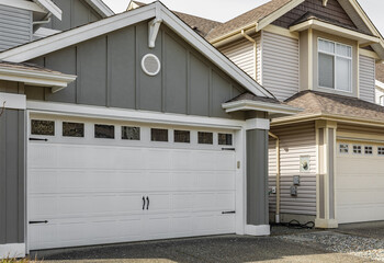 Garage door in Vancouver, Canada. Garage door in luxury house.