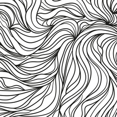Fototapeta premium Wavy background. Hand drawn waves. Stripe abstract texture with many lines. Waved pattern. Black and white illustration for banners, flyers or posters