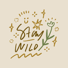 Obraz premium Boho groovy hippie vintage style inspirational lettering text quote
