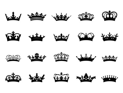 Set Crowns. Vector icons.