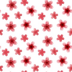 綺麗な水彩の桜のシームレスパターン、背景/ Beautiful Watercolor Cherry Blossom Seamles Pattern,　Background