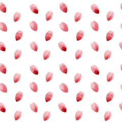 綺麗な水彩の桜の花びらのシームレスパターン、背景/ Beautiful Watercolor Cherry Blossom Petal Seamless Pattern, Background